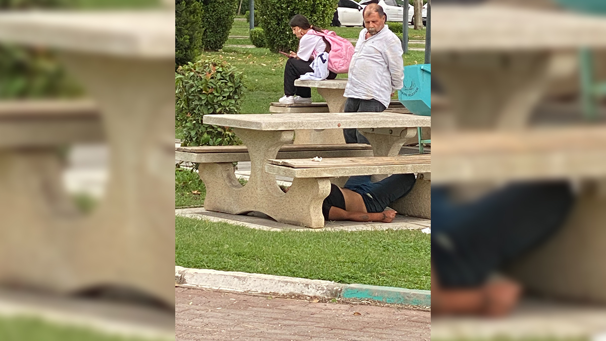 Ali Şelli Parkında tedirgin eden görüntü: Bankın altında baygın bulundu