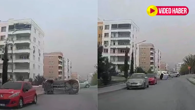 Şanlıurfa'da sabah saatlerinde korkutan kaza! Otomobil takla attı