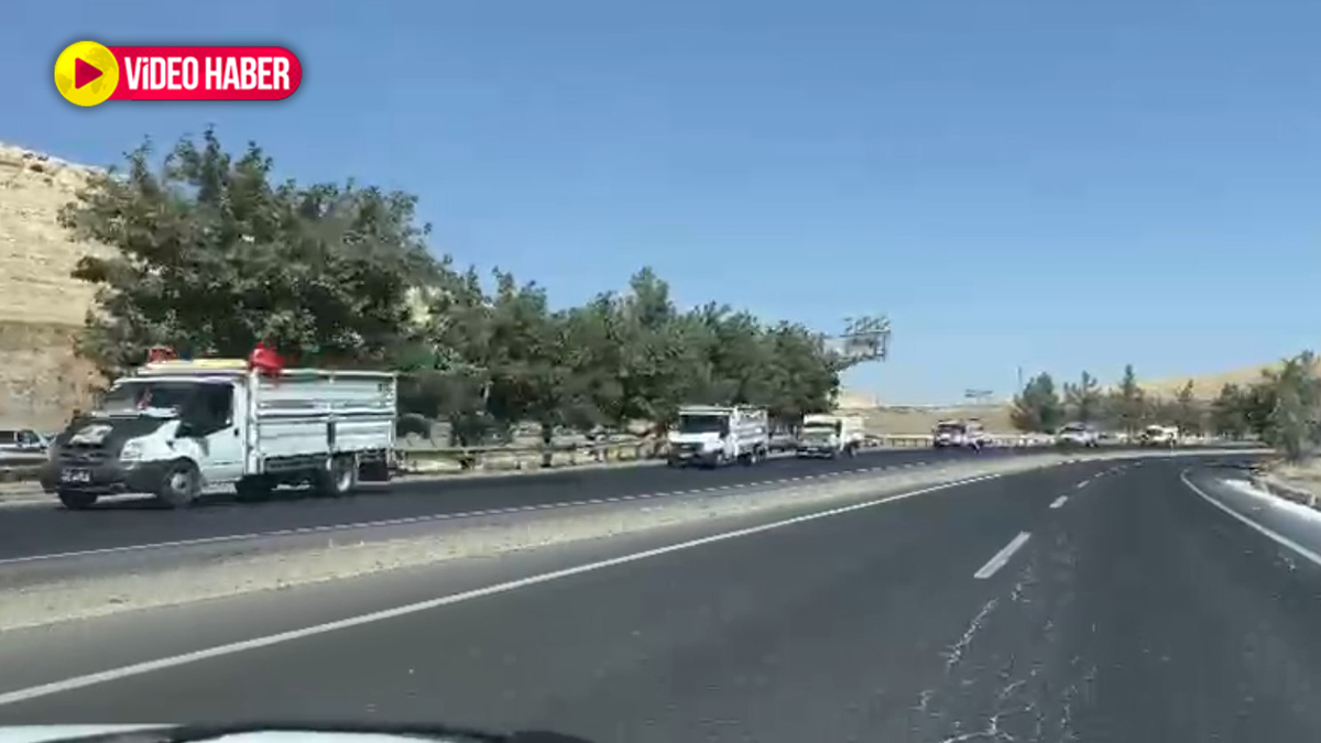 Şanlıurfa’da kamyonetçilerden protesto! Onlarcası yola çıktı
