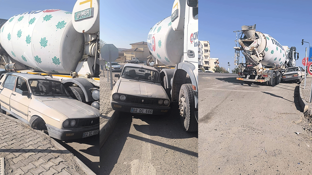 Şanlıurfa’da beton mikseri ile otomobil çarpıştı!