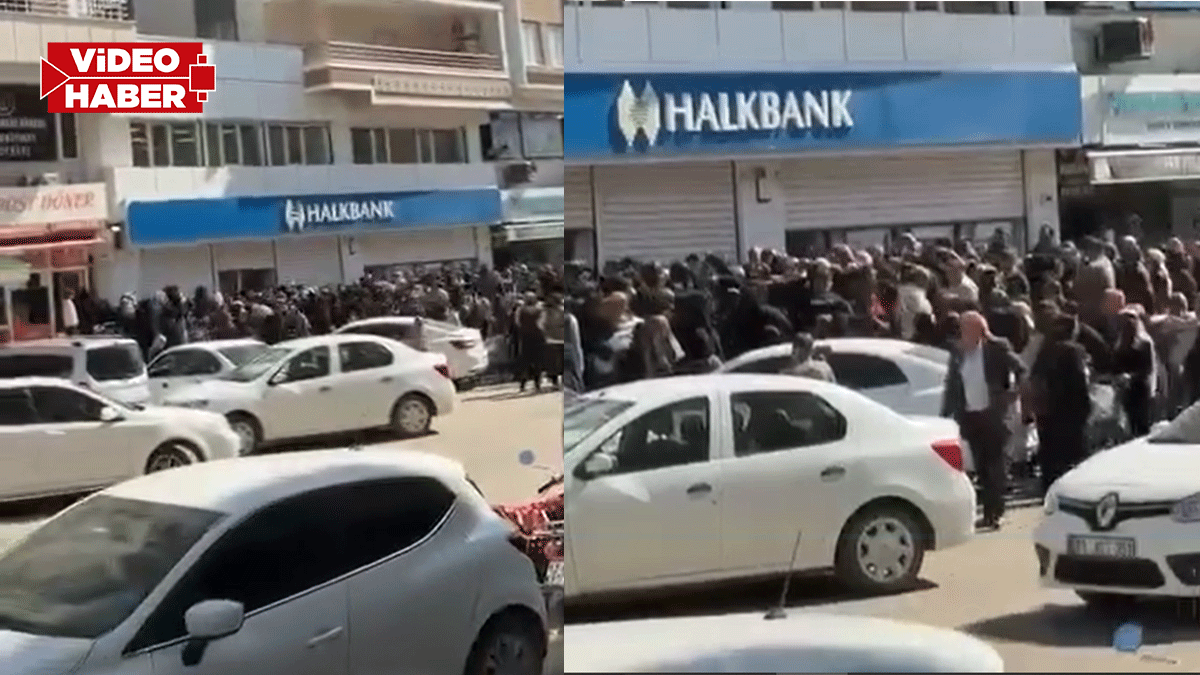 Şanlıurfa’da ödemeler sonrası banka önünde izdiham yaşandı!