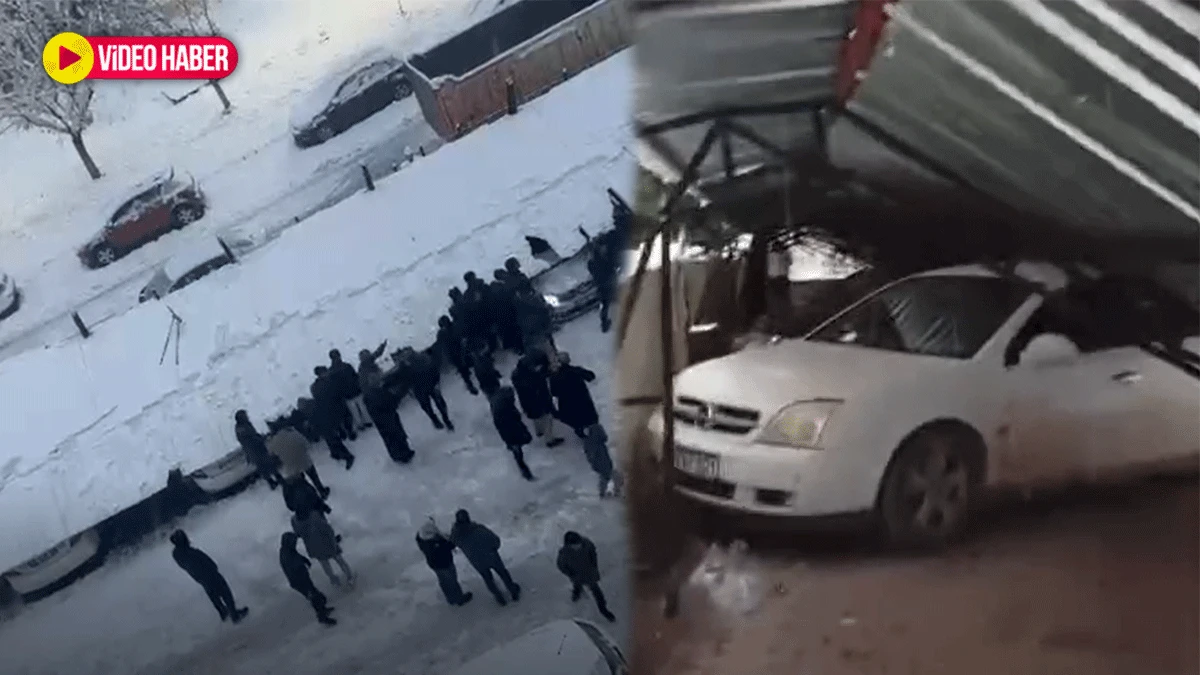 Şanlıurfa’da çatılar kara dayanamadı! Onlarca araç zarar gördü