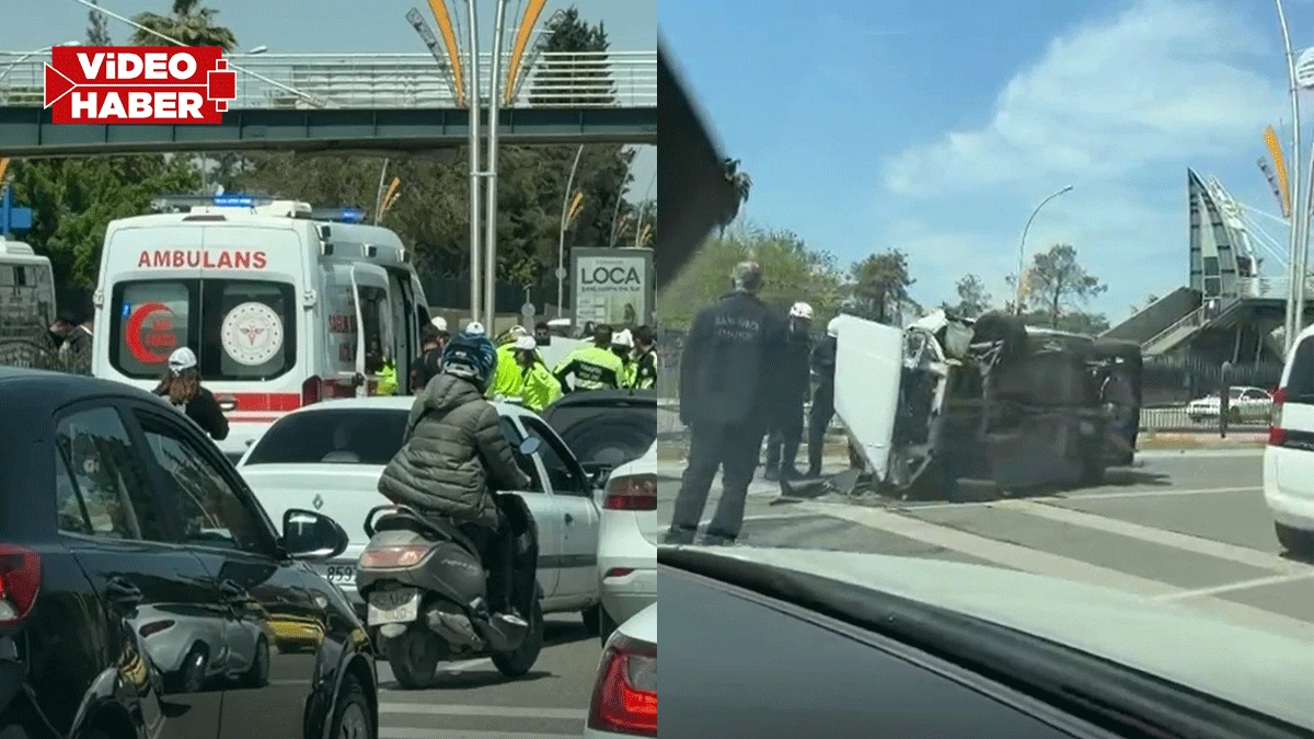 Şanlıurfa’da bariyerlere çarpan araç yan yattı! Yaralı var