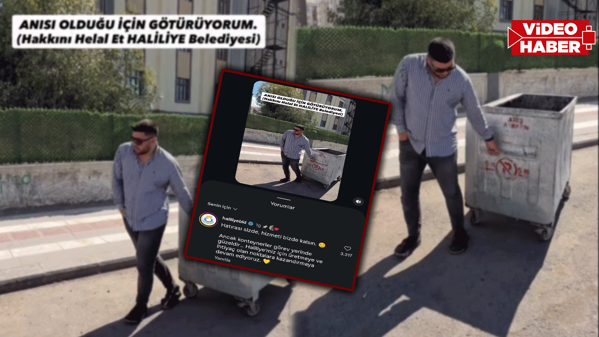 Şanlıurfa’da akıma katılan genç çöp konteynerini götürdü! Belediye yanıt verdi