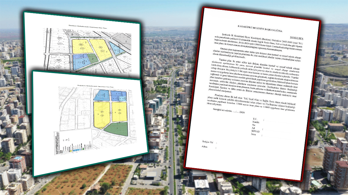 Şanlıurfa’da konuta kurban edilen sağlık arazisi için örnek dilekçe hazırlandı