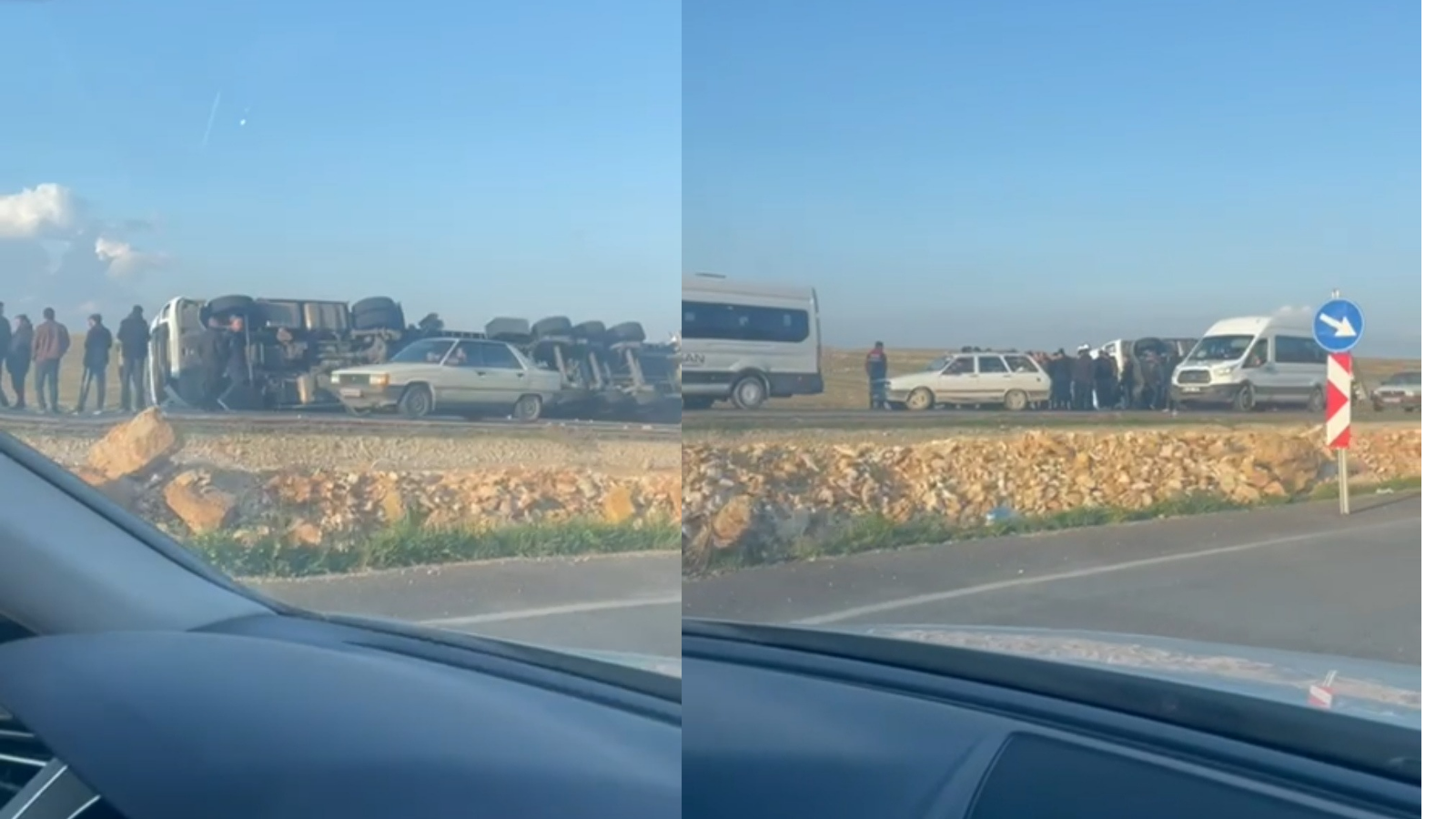 Şanlıurfa-Suruç yolunda tır devrildi