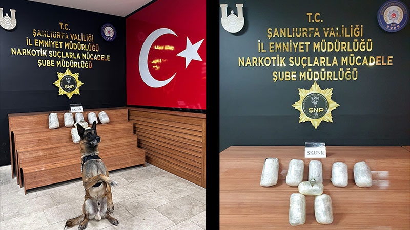 Şanlıurfa'da 9 kilo ele geçirildi