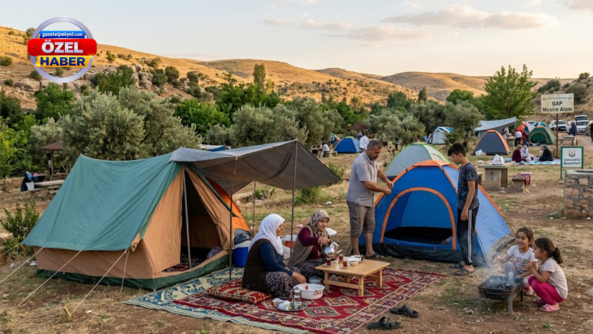 Şanlıurfa'da çadırlı piknik nöbeti! Geceden gidiyorlar...