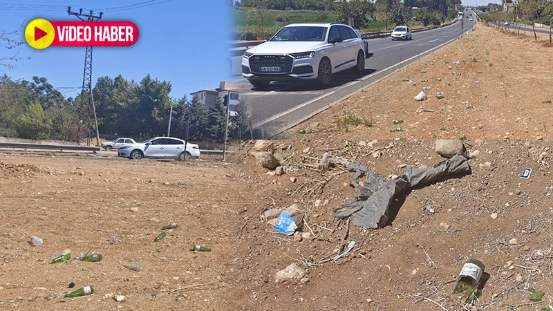 Şanlıurfa’da kavşağın güzergahı çöplerle doldu