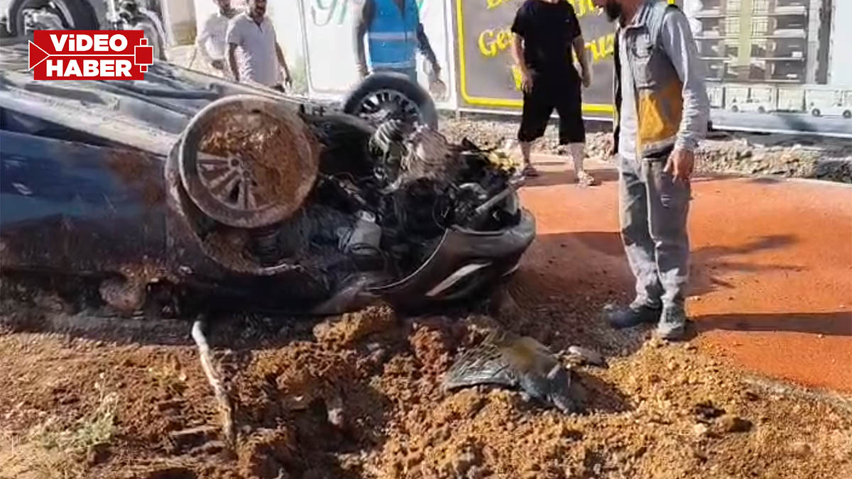 Şanlıurfa’da kontrolden çıkan araç takla attı!