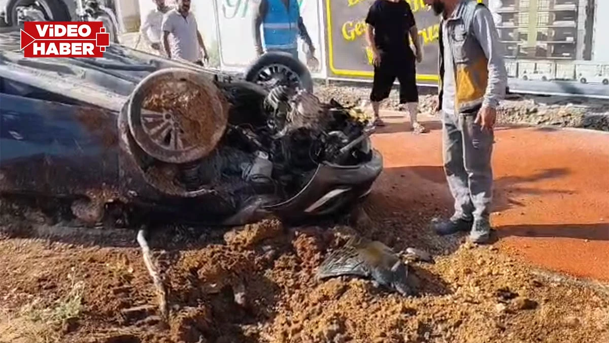 Şanlıurfa’da kontrolden çıkan araç takla attı!