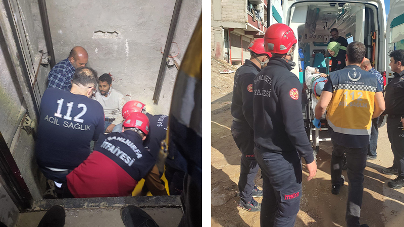 Şanlıurfa’da korku dolu anlar!  Asansör kabinini fark etmedi, boşluğa düştü