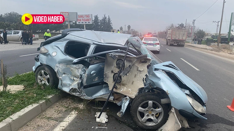 Şanlıurfa’da korkutan kaza: Bu araçtan hafif sıyrıklarla kurtuldu!