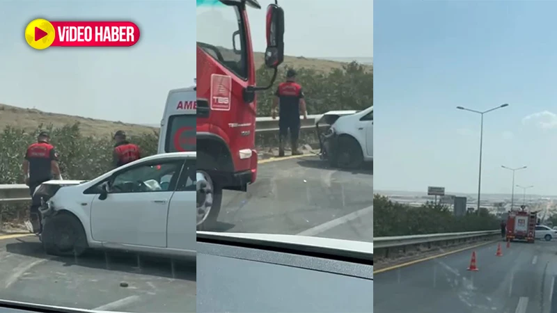 Şanlıurfa’da otomobil bariyerlere çarparak durabildi!