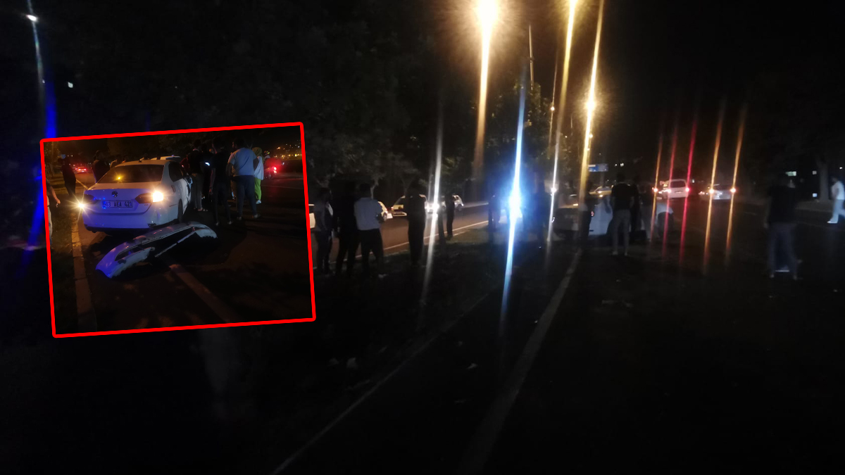 Şanlıurfa’da otomobil orta refüjü aşıp karşı şeride geçti!