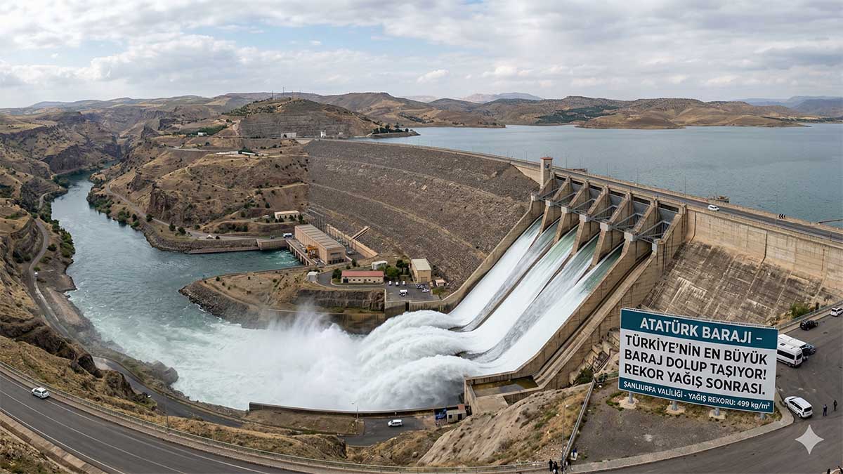 Şanlıurfa’da yağış rekoru… Atatürk Barajı dolup taşıyor!