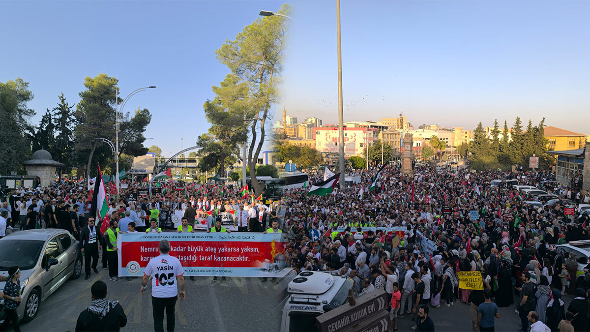 Şanlıurfa’da binler Sumud Filosu ve Gazze için yürüdü!