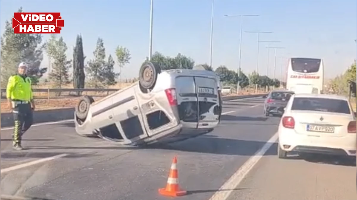 Şanlıurfa’da araç yol ortasında takla attı!