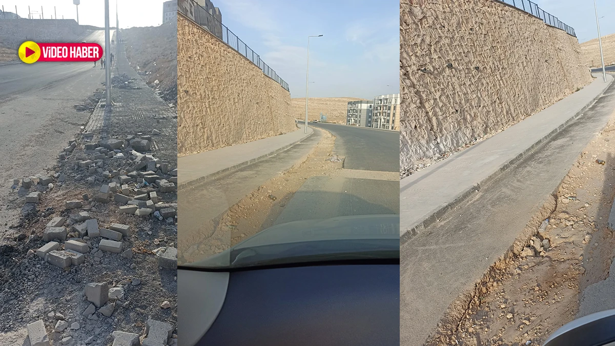 Şanlıurfa’da tehlike saçan yol tepki çekti! Kaldırım taşları yığılı kaldı