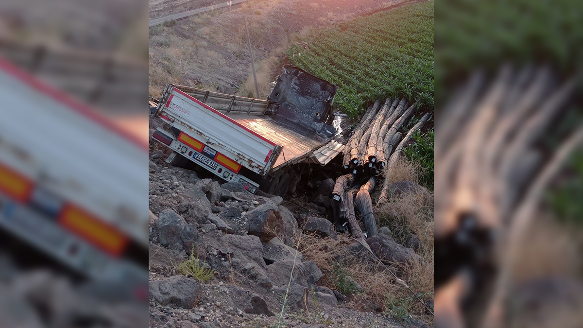 Şanlıurfa'da şarampole devrilen tır alev aldı: Sürücü yaralandı
