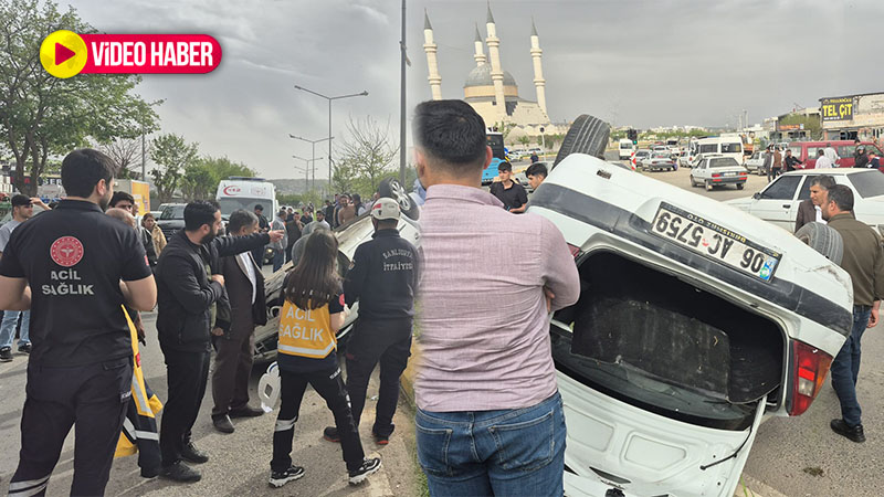 Şanlıurfa'da korkutan kaza! Otomobil ters döndü