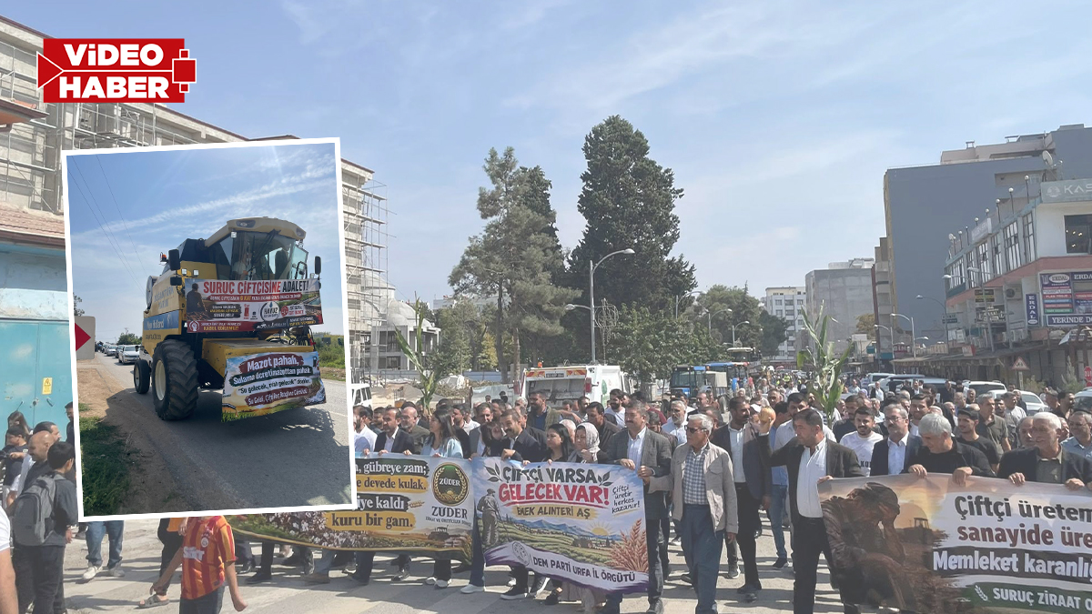 Şanlıurfa’da çiftçinin sabrı taştı: Traktör ve biçerdöverlerle yürüdüler