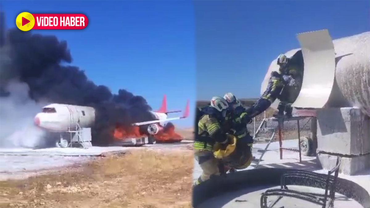 Şanlıurfa’da yanan uçak bu şekilde söndürüldü! Herkes gerçek…