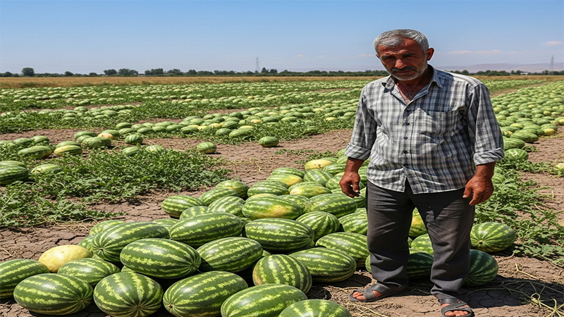 Şanlıurfa’da karpuz krizi: Üretici tarlada ağlıyor, marketler halden ucuza satıyor!