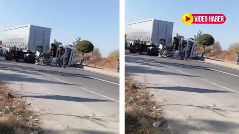 Urfa’da tırlar çarpıştı, kara yolu savaş alanına döndü!