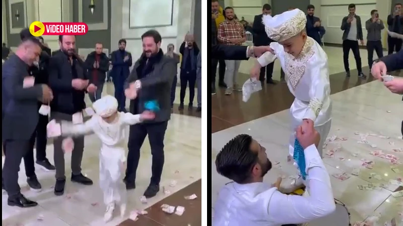 Korkmadı, yatağına yatmadı, halay çekti! Urfalı çocuk kendi sünnetinde izleyenleri mest etti!