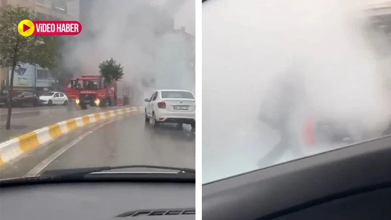 Urfa’nın göbeğinde araç yangını! Vatandaşlar yangın tüpüyle müdahale etti...