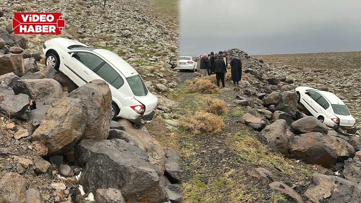 Viranşehir’de sağanak yağış kaza getirdi! Otomobil şarampole devrildi
