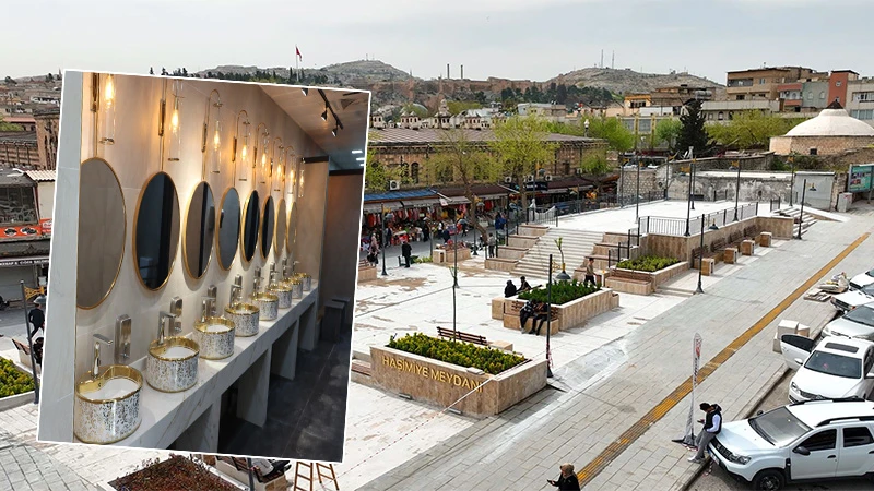 Şanlıurfa’da Haşimiye Meydanı projesi tamamlandı! WC’lerin ihtişamı dikkat çekti