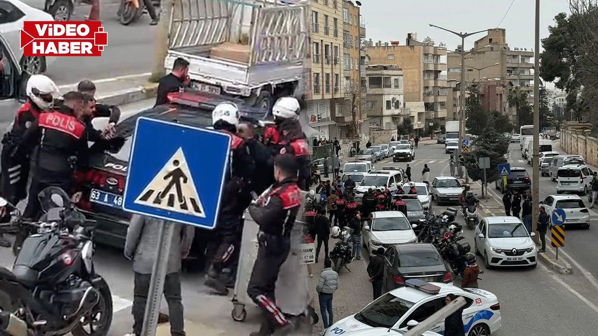 Şanlıurfa’da akşam saatlerinde ortalık karıştı! Polisle arbede sonrası 2 gözaltı