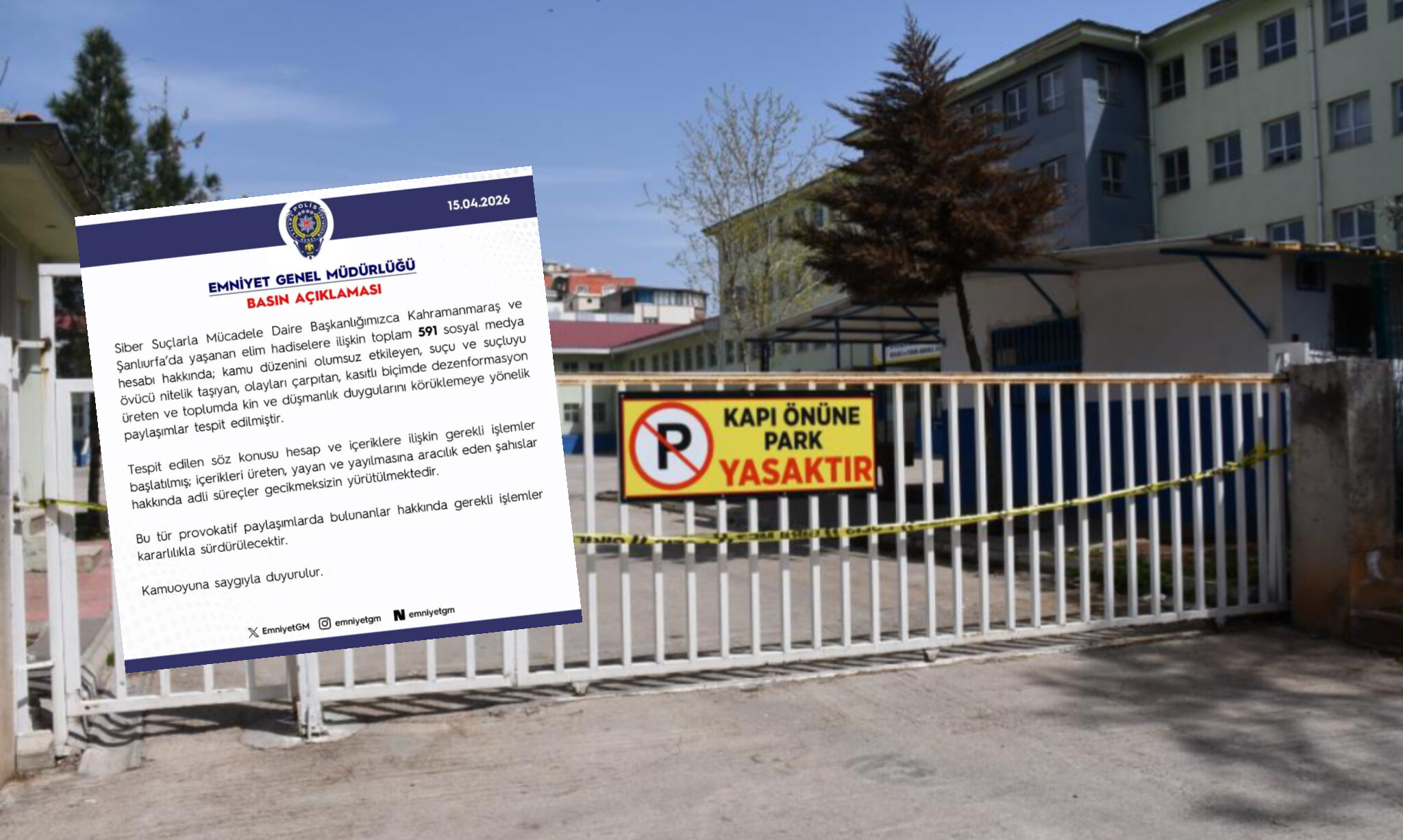 Okul saldırılarıyla ilgili asılsız paylaşımlara soruşturma: 591 hesap hakkında işlem