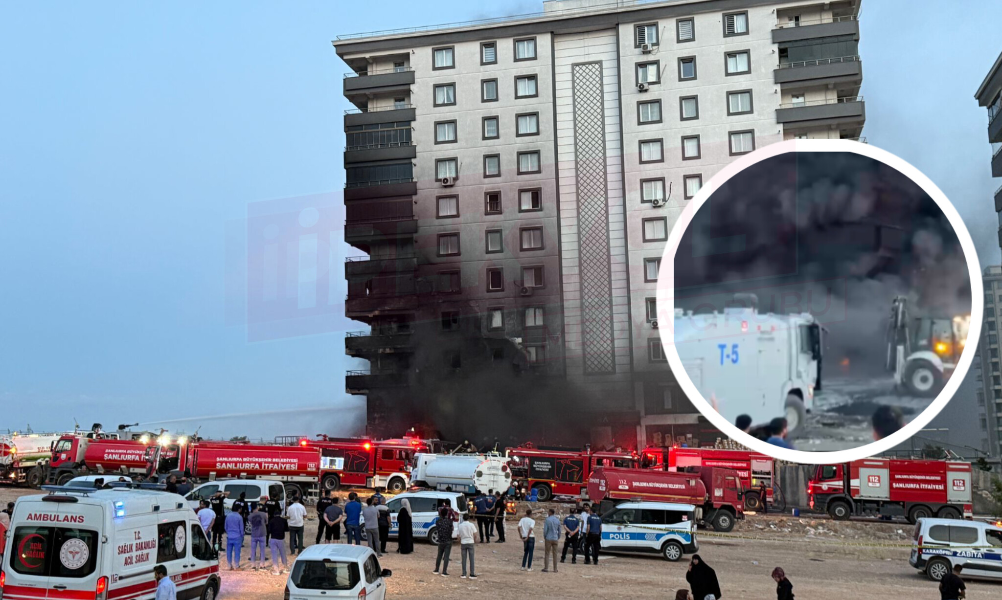 Şanlıurfa'daki yangın büyüdükçe büyüdü! TOMA'lardan destek