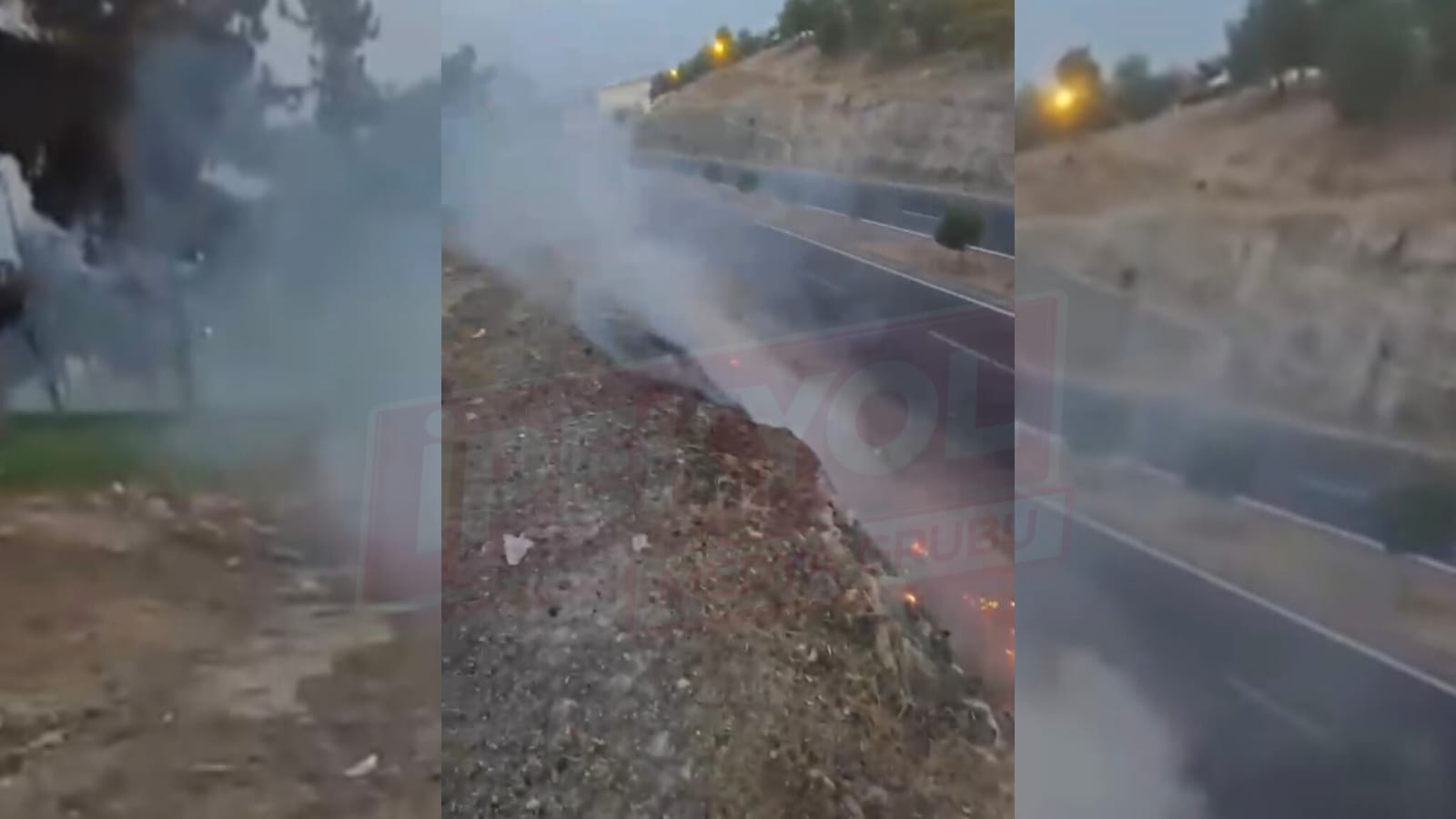 Şanlıurfa'da yol kenarında yangın: Dumanlar gökyüzünü kapladı
