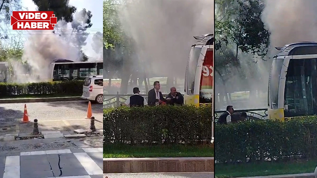 Şanlıurfa’da toplu taşıma otobüsünde yangın paniği!  Yolcular tahliye edildi