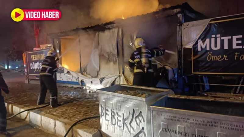Şanlıurfa'da bekçi kulübesinde korkutan yangın!