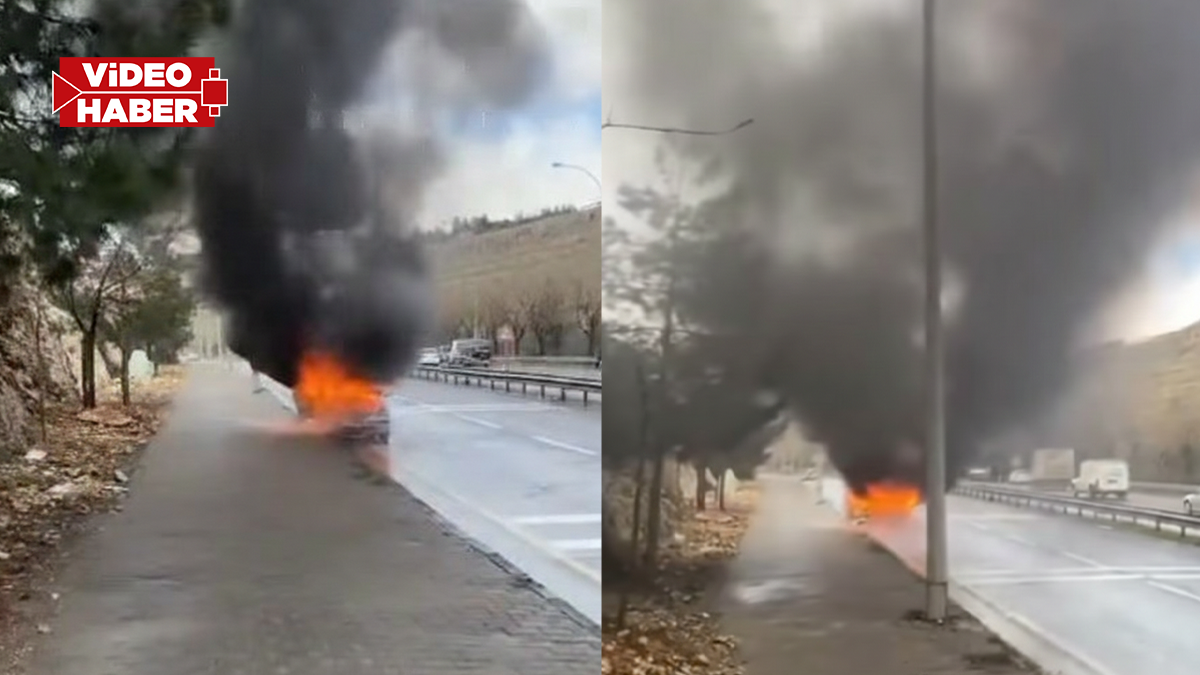 Şanlıurfa’da otomobil alevlere teslim oldu!