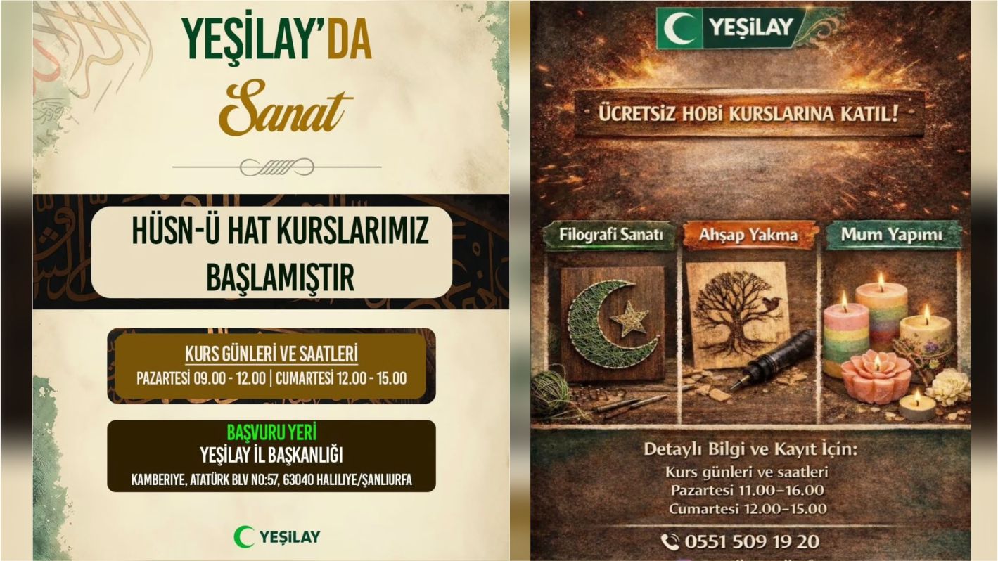 Şanlıurfa’da ücretsiz kurslar başladı! 7’den 70’e…