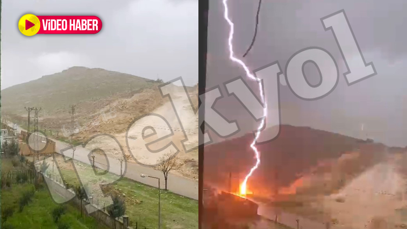 Şanlıurfa’da okulun yanında yıldırım düştü! O anlar saniye saniye kaydedildi
