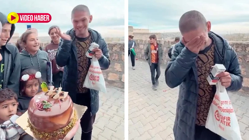 Zihinsel engelli Ahmet’e doğum günü sürprizi: Mutluluğu kalpleri ısıttı
